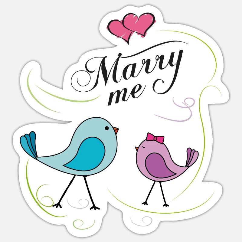 Épouse-moi Sticker taille S (10 x 10 cm)