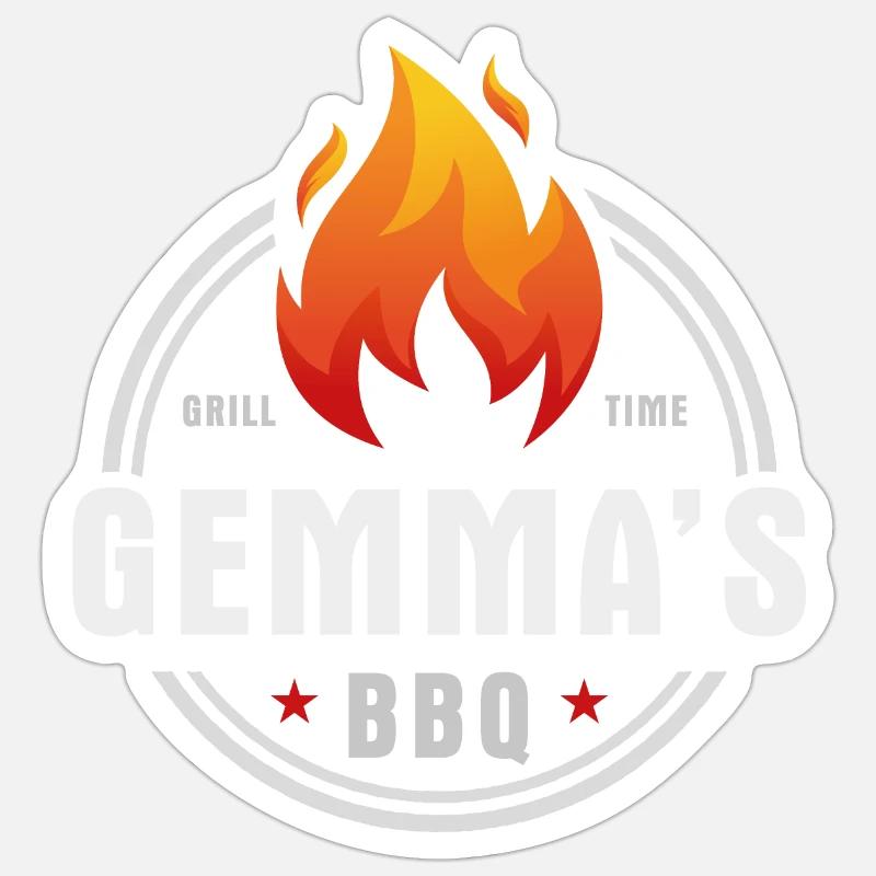 Gemmas BBQ - Sticker size S (10 x 10 cm) - white matte