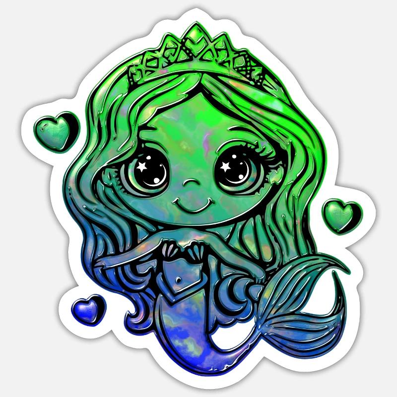 Douce Sirène 1 - Sticker taille S (10 x 10 cm) - blanc mat