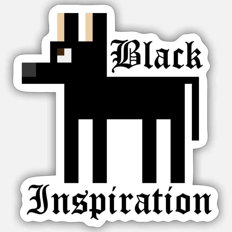 Schwarzer Schäferhund - Sticker Größe S (10 x 10 cm) - Mattweiß
