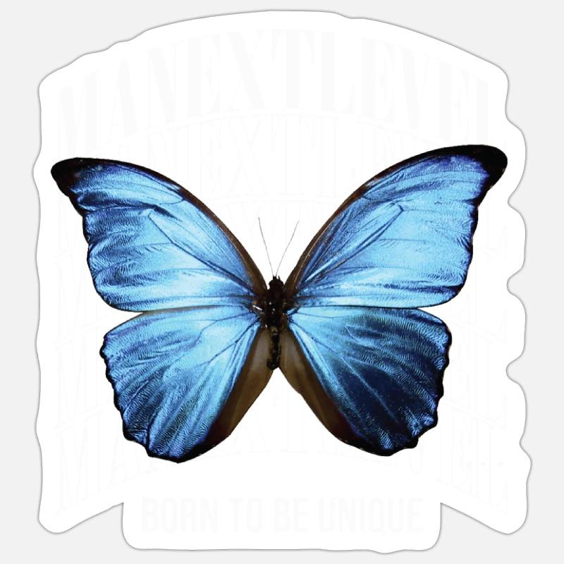 Manextlevel Butterfly - Sticker size S (10 x 10 cm) - white matte