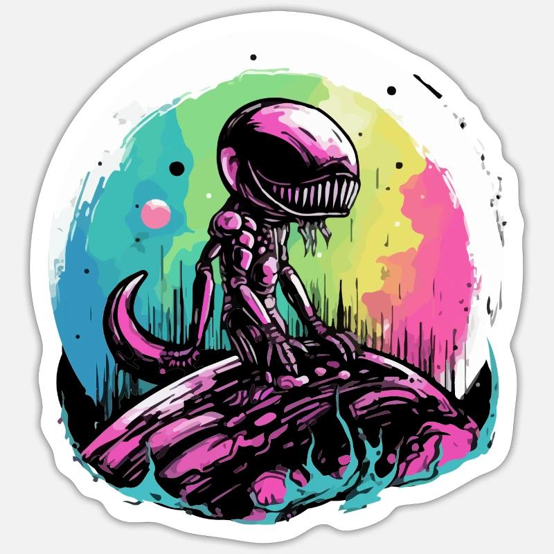 Ali the Alien - Sticker size S (10 x 10 cm) - white matte