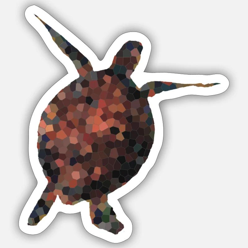 Polygon Schildkröte – World Turtle Day - Sticker Größe S (10 x 10 cm) - Mattweiß