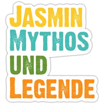 Mythos Jasmin die Legende Vorname Jasmin - Sticker Größe S (10 x 10 cm) - Mattweiß - Vorne
