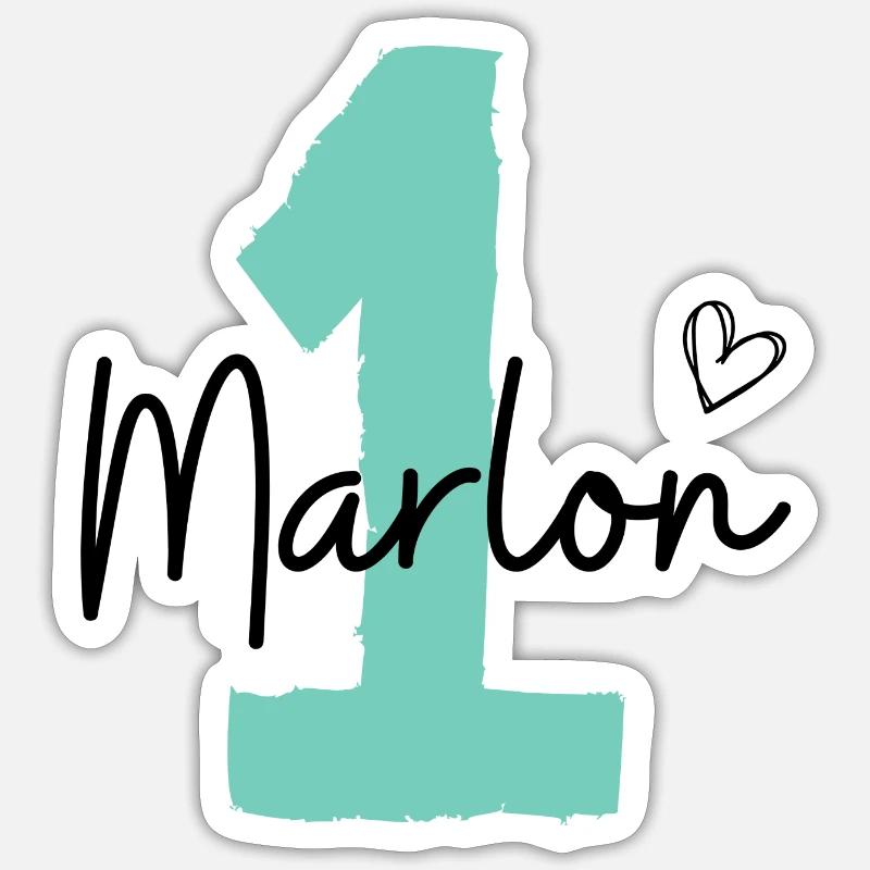 Marlon - Sticker Größe S (10 x 10 cm) - Mattweiß