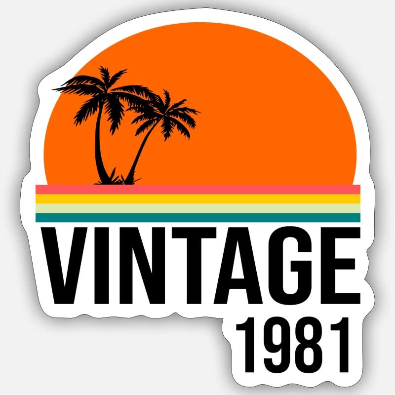 Millésime 1981 - Sticker taille S (10 x 10 cm) - blanc mat
