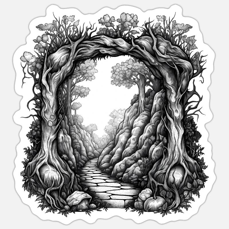 Alter Pfad - Sticker Größe S (10 x 10 cm) - Mattweiß