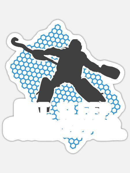Hockey Feldhockey Hockey-LEGENDE Hockeytorwart - Sticker Größe S (10 x 10 cm) - Mattweiß