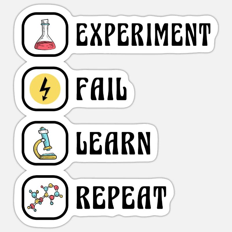 Science, Physique, Chimie, Expérience - Sticker taille S (10 x 10 cm) - blanc mat