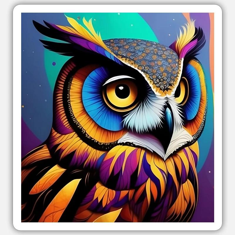 Owl - Sticker size S (10 x 10 cm) - white matte