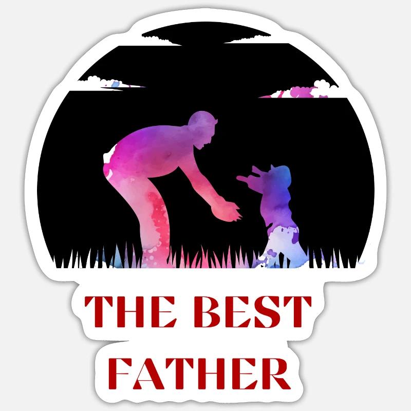 Bester Papa - Sticker Größe S (10 x 10 cm) - Mattweiß