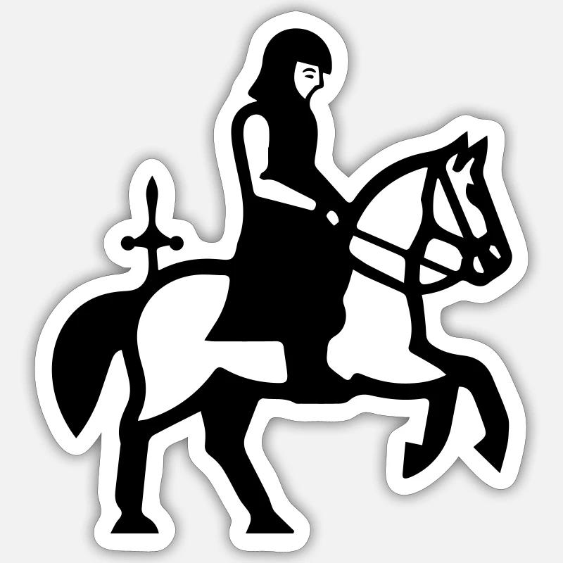 Ritter zu Pferd Sticker Größe S (10 x 10 cm)