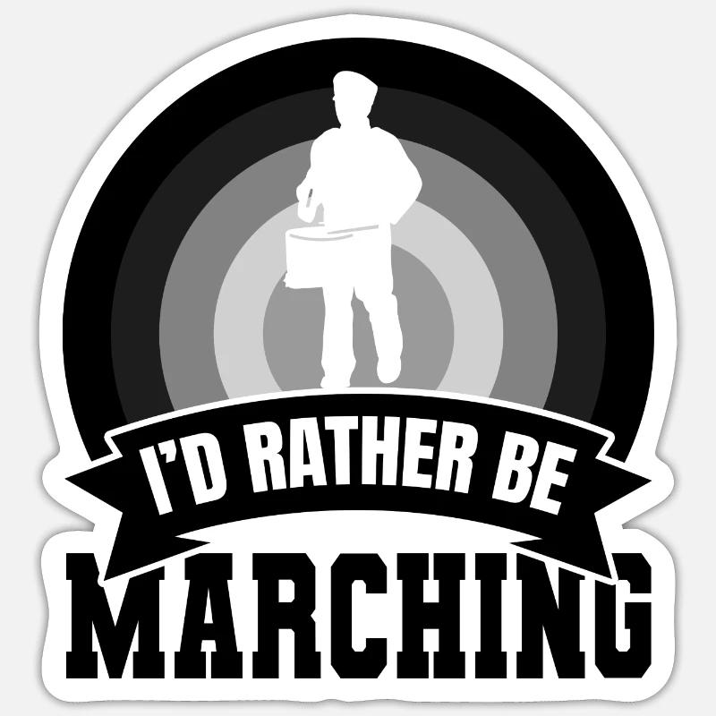 I'd rather play the drum - Sticker size S (10 x 10 cm) - white matte