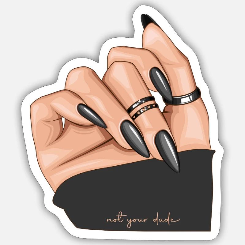 Black Hand - Sticker Größe S (10 x 10 cm) - Mattweiß