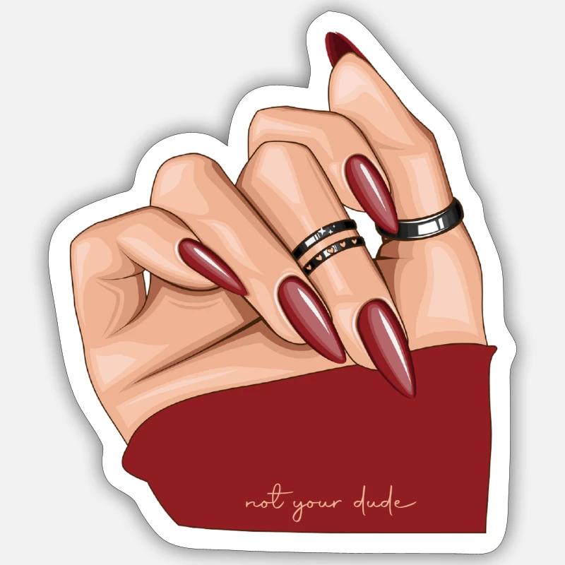 Hand Rot - Sticker Größe S (10 x 10 cm) - Mattweiß