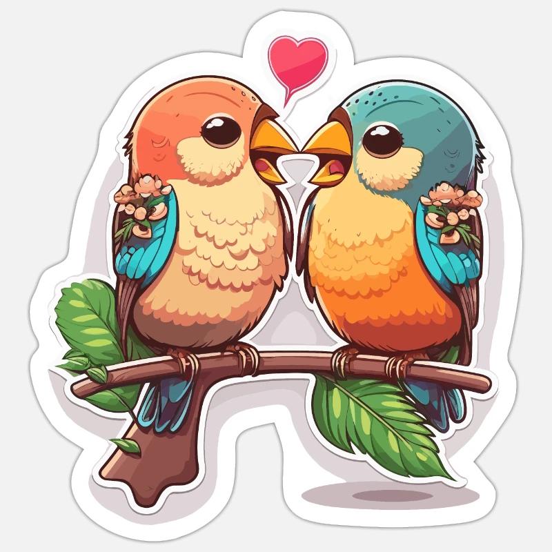 L’amour en harmonie - Sticker taille S (10 x 10 cm) - blanc mat