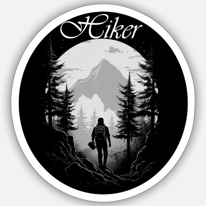 Hiker - Sticker size S (10 x 10 cm) - white matte