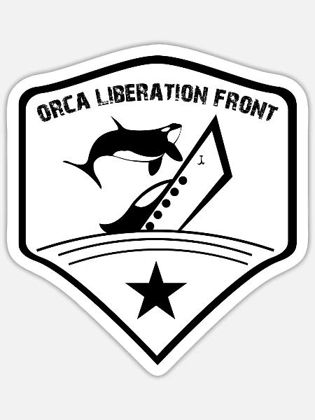 Orca Liberation Front - Sticker Größe S (10 x 10 cm) - Mattweiß