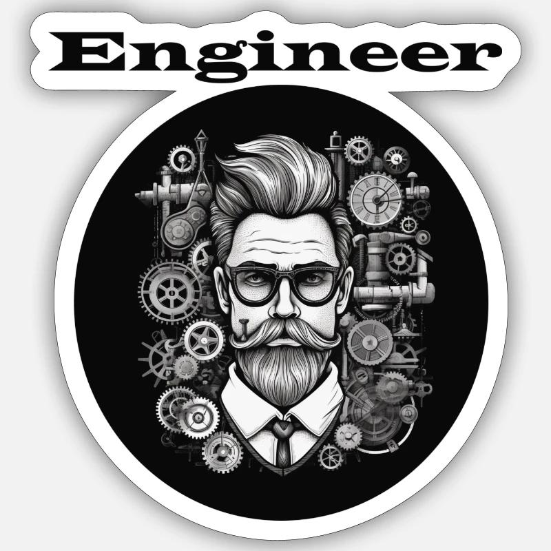Engineer - Sticker size S (10 x 10 cm) - white matte