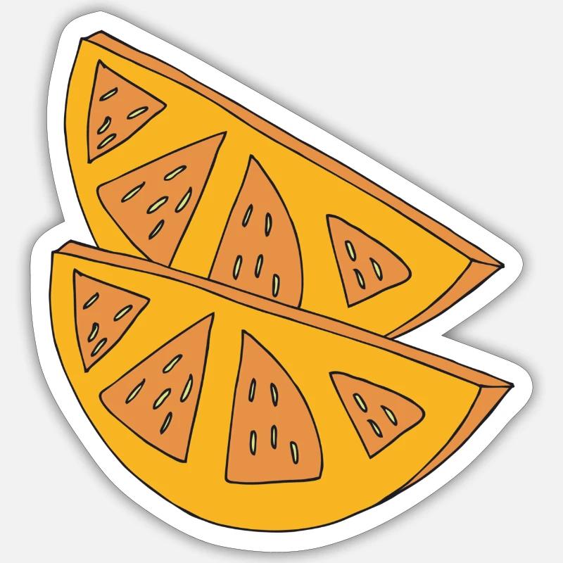 Orange slices 2 - Sticker size S (10 x 10 cm) - white matte
