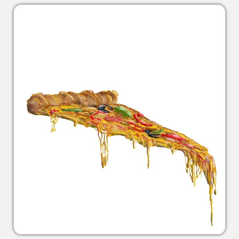 Cheese Ember Pizza Slice - Sticker size S (10 x 10 cm) - white matte