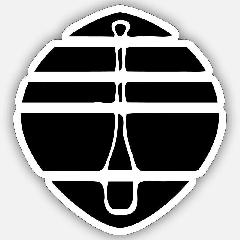 schwarzes Paddel Logo - Sticker Größe S (10 x 10 cm) - Mattweiß