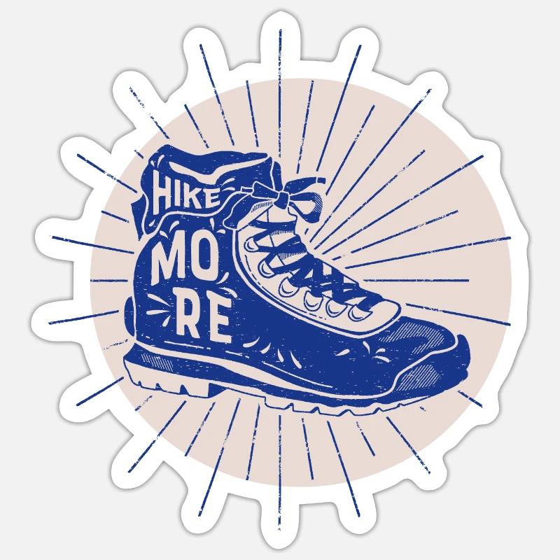 Hike More, Wanderschuh Sticker Größe S (10 x 10 cm)