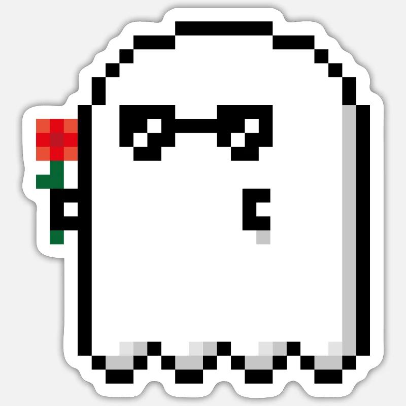 Bachelor Ghostie - Sticker Größe S (10 x 10 cm) - Mattweiß