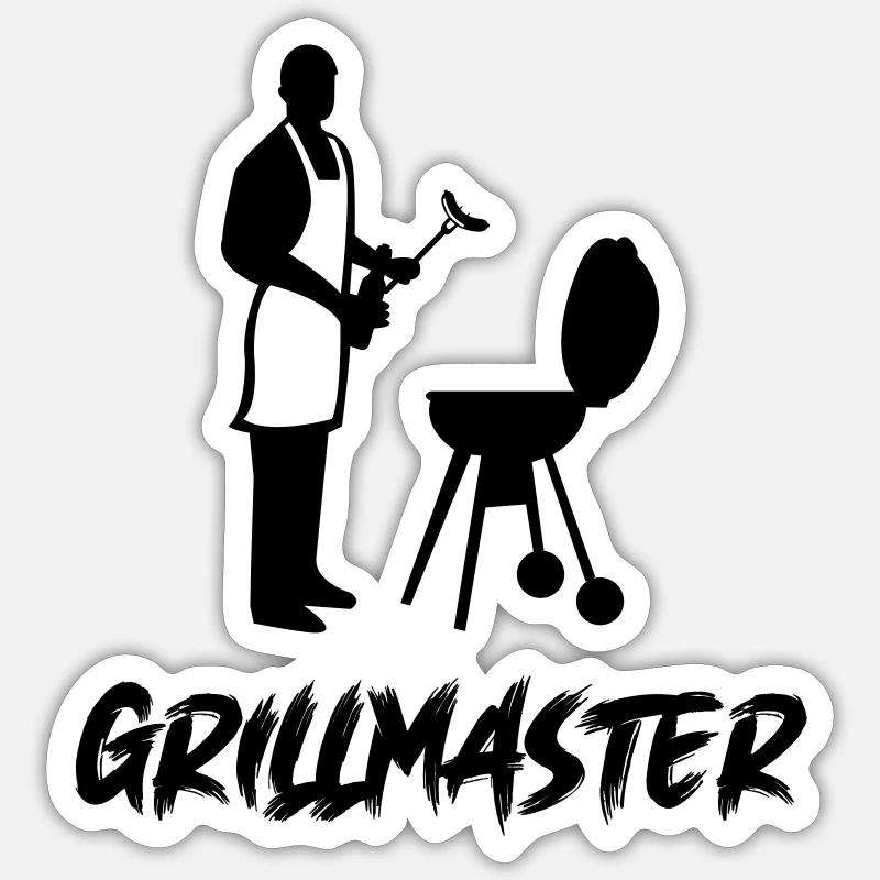 Grilling Grillmaster - Sticker size S (10 x 10 cm) - white matte