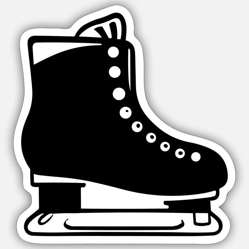 patin à glace - Sticker taille S (10 x 10 cm) - blanc mat