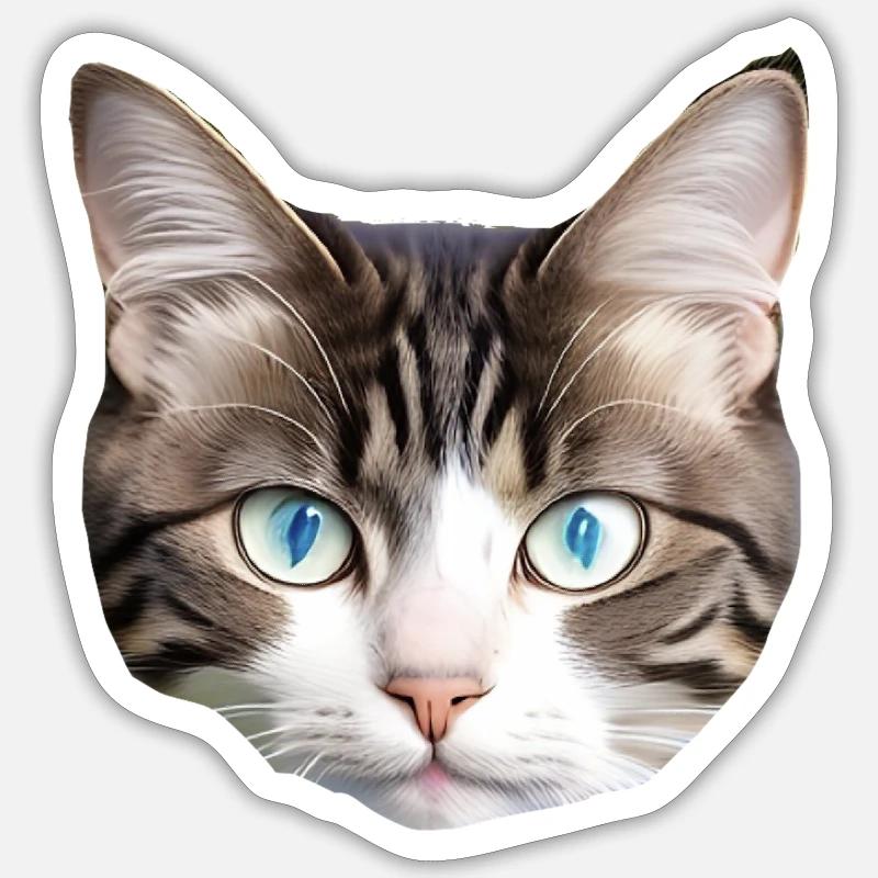 Cute cat - Sticker size S (10 x 10 cm) - white matte