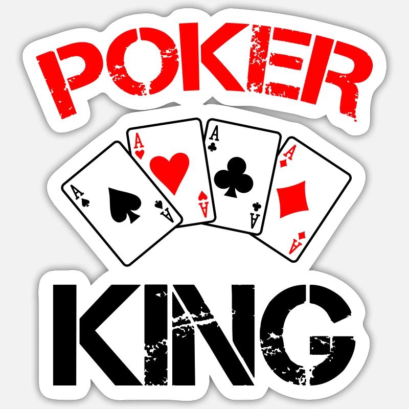 Roi du poker - Sticker taille S (10 x 10 cm) - blanc mat