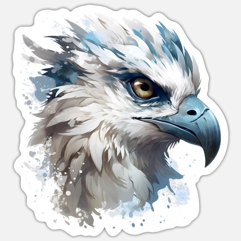Eagle Graph v4 - Sticker taille S (10 x 10 cm) - blanc mat