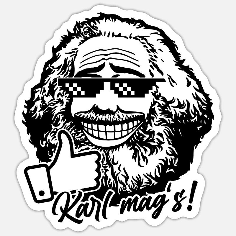 Karl Marx mag's (einfarbig) - Sticker Größe S (10 x 10 cm) - Mattweiß