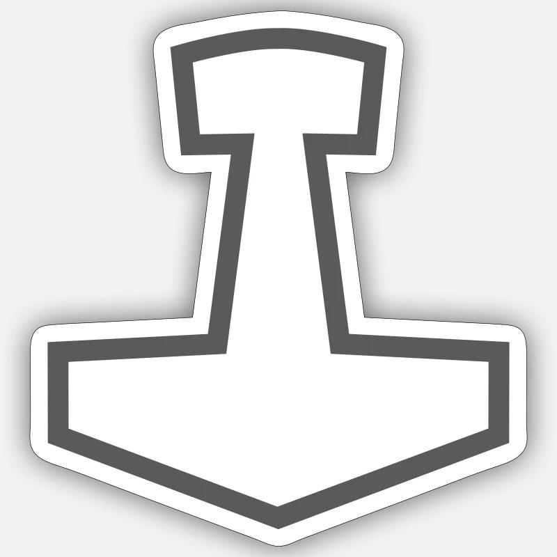 Mjölnir - Sticker taille S (10 x 10 cm) - blanc mat