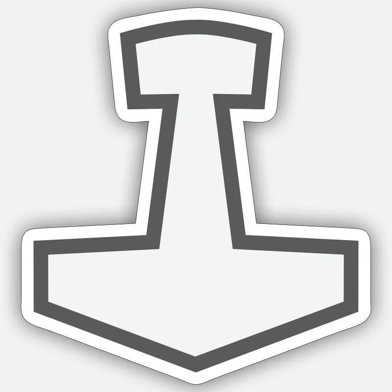 Mjölnir - Sticker taille S (10 x 10 cm) - blanc mat