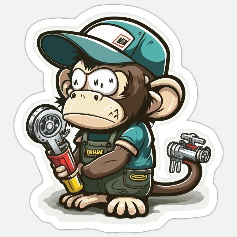 Primate déchirant - Sticker taille S (10 x 10 cm) - blanc mat