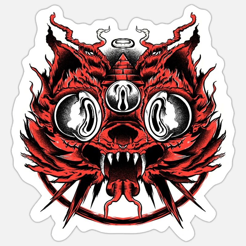 all seeing Fox - Sticker Größe S (10 x 10 cm) - Mattweiß
