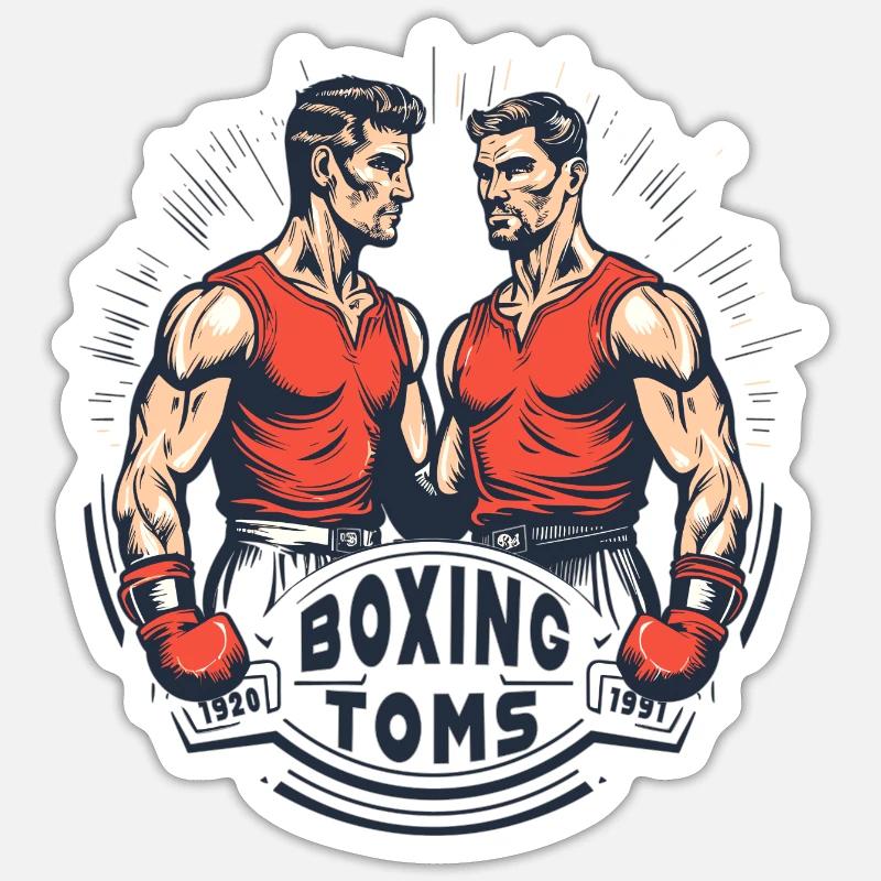 Boxe Toms - Sticker taille S (10 x 10 cm) - blanc mat