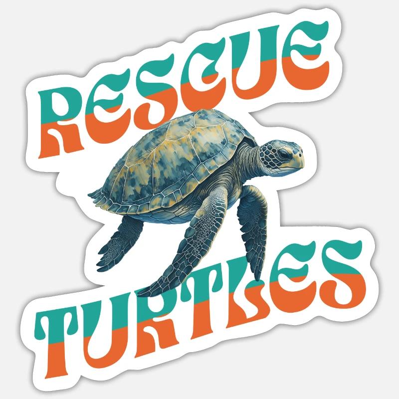 rescue turtles Sticker size S (10 x 10 cm)