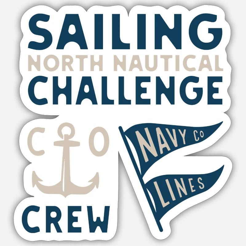 Sailing Blue - Sticker taille S (10 x 10 cm) - blanc mat