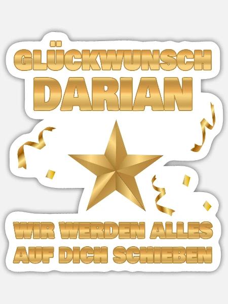 Abschiedsgeschenk Darian - Sticker Größe S (10 x 10 cm) - Mattweiß