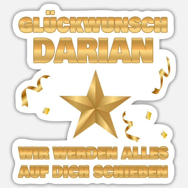 Abschiedsgeschenk Darian Sticker Größe S (10 x 10 cm)