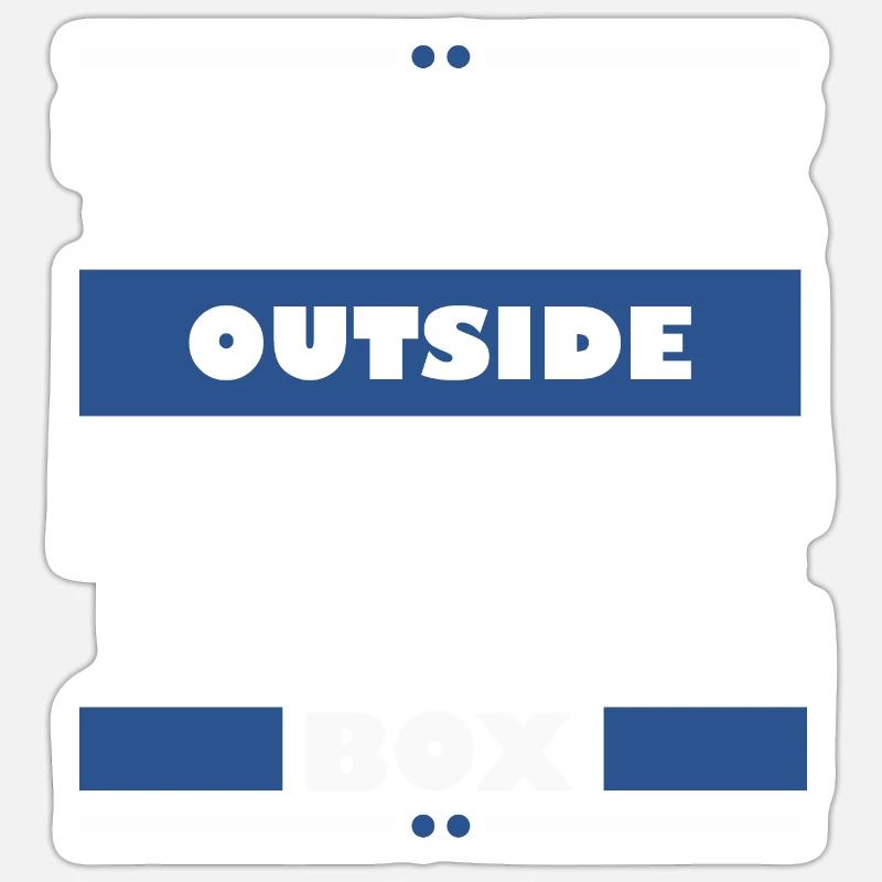 Think outside the Box - Sticker taille S (10 x 10 cm) - blanc mat