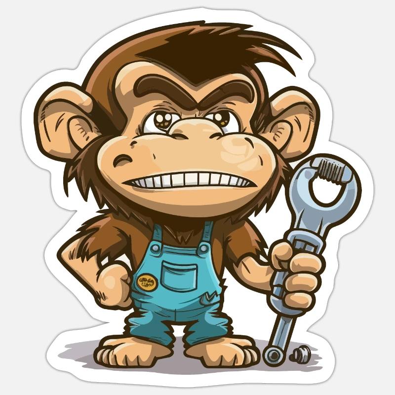 Monkey Wrench Sticker size S (10 x 10 cm)