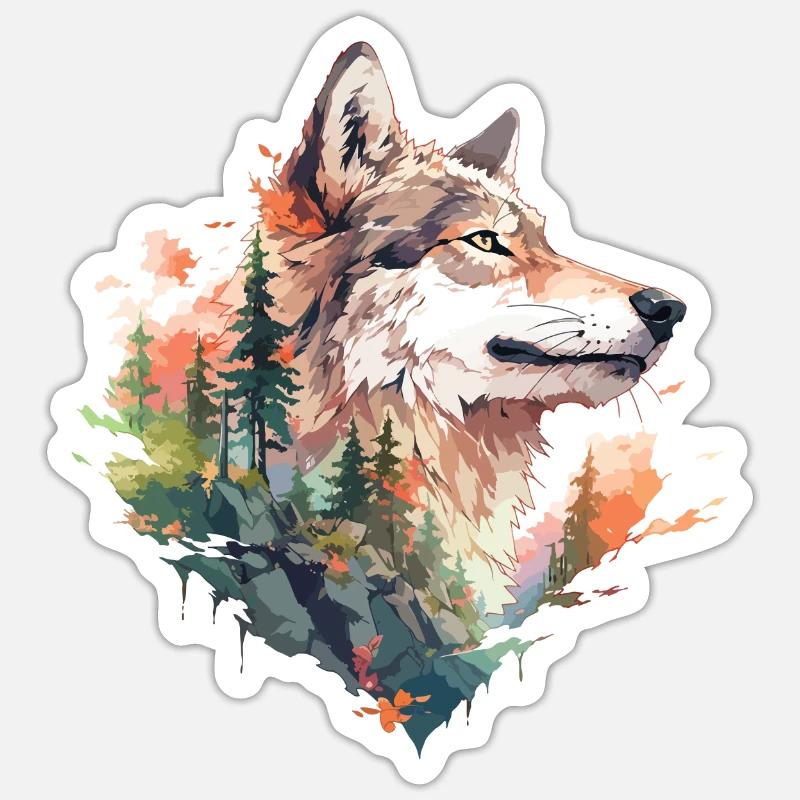 Wolf Sticker Größe S (10 x 10 cm)
