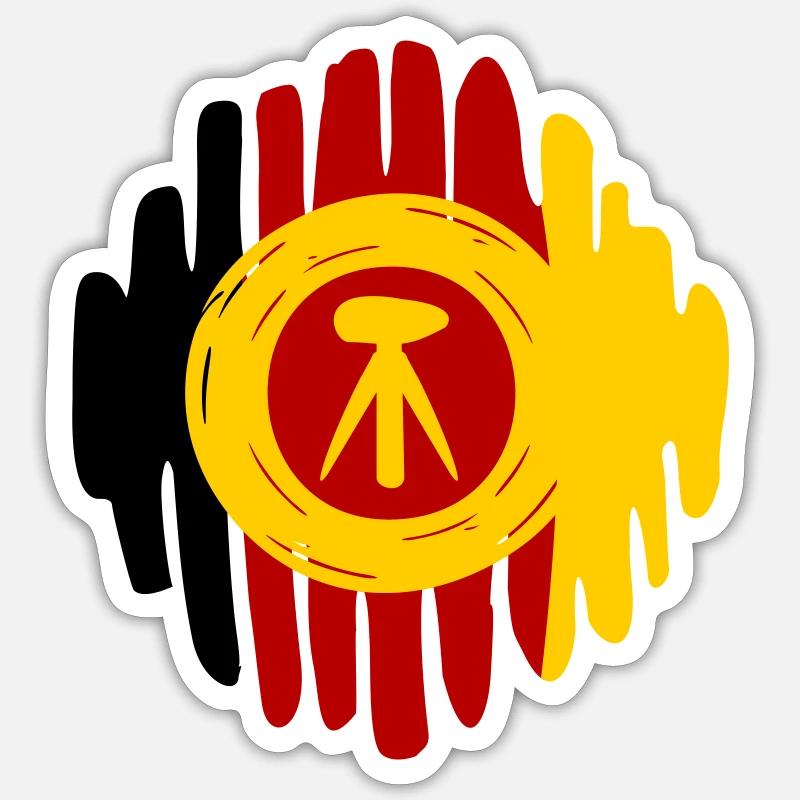 NVA Landstreitkräfte Kokarde gemalt - Sticker Größe S (10 x 10 cm) - Mattweiß