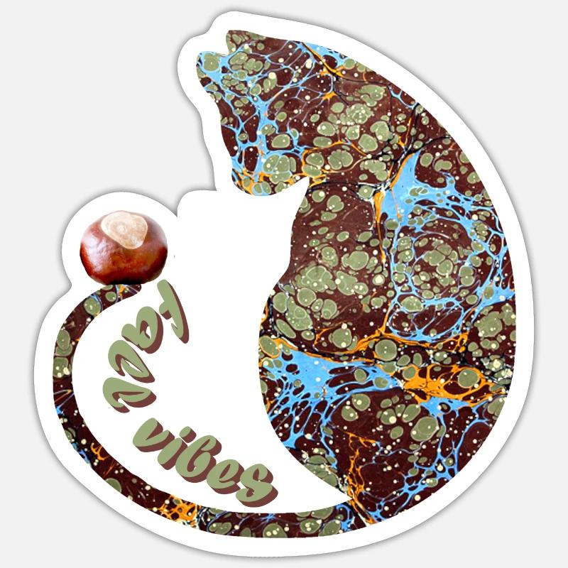 katze mit kastanie e 85 Sticker Größe S (10 x 10 cm)