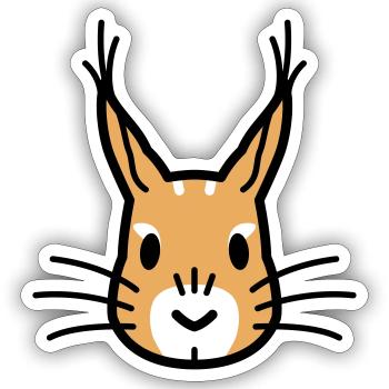 Waldfreunde Eichhörnchen - Sticker Größe S (10 x 10 cm) - Mattweiß - Vorne