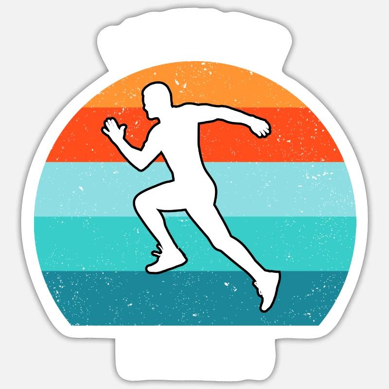 Faire du jogging - Sticker taille S (10 x 10 cm) - blanc mat